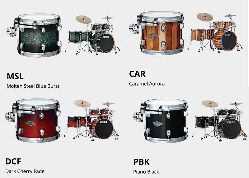 Tama Starclassic Performer Drum Kit finishes