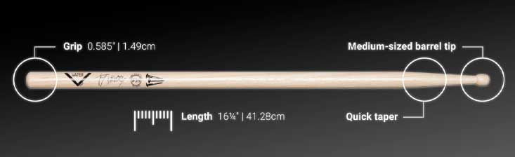 Vater 908 drumstick specification