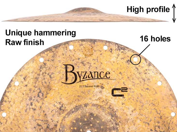 Meinl C squared Chris Coleman signature ride cymbal features