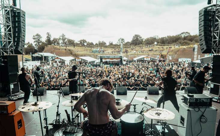 Chris Turner performing with Oceans Ate Alaska