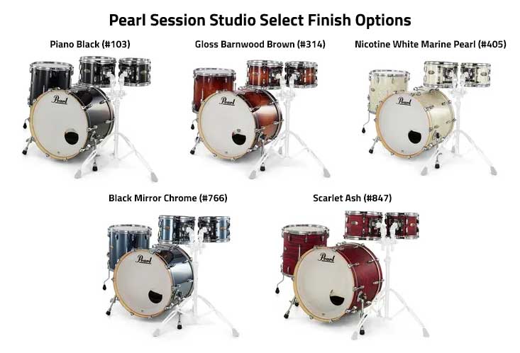 Pearl Session Studio Select finish options